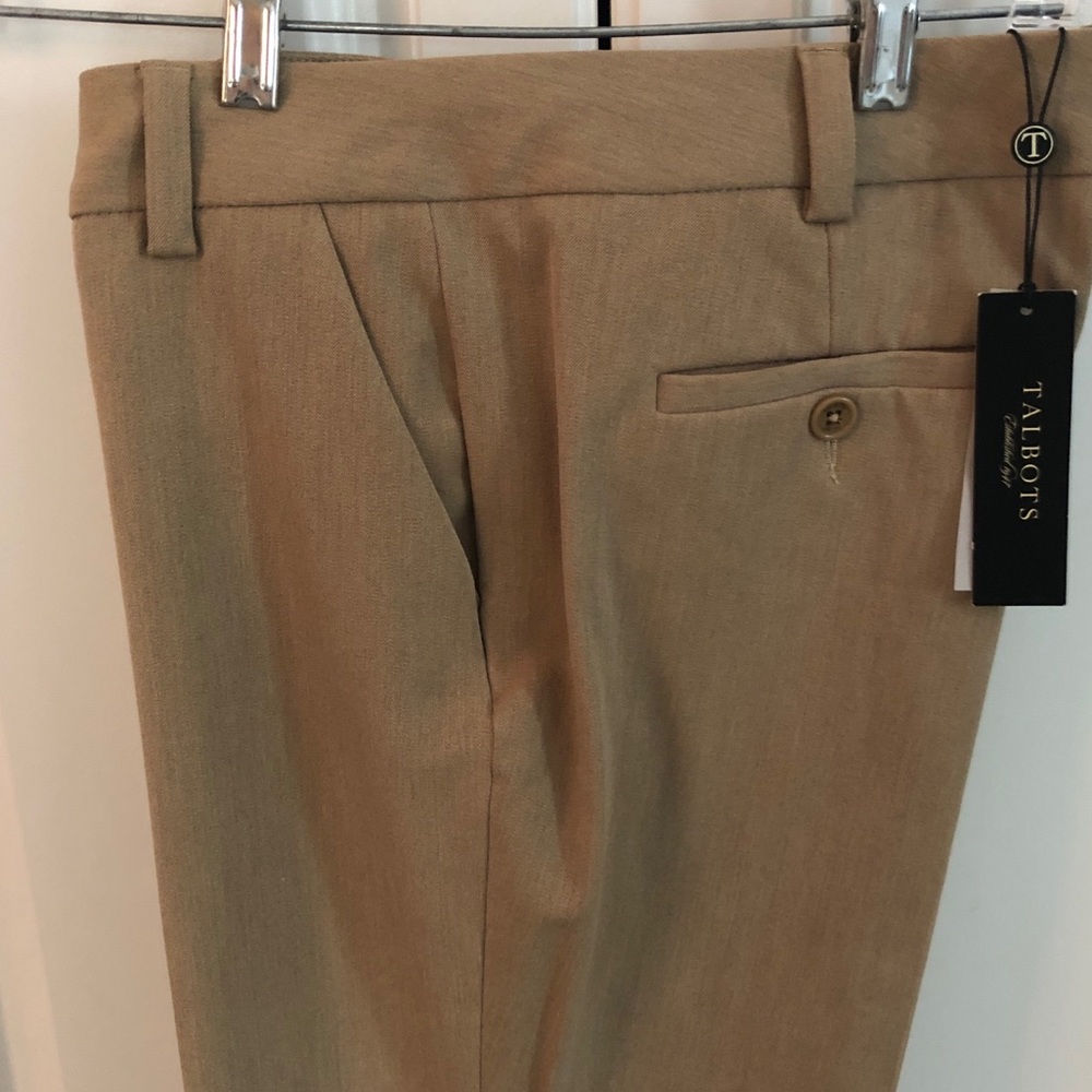 NWT TALBOTS  TAN DRESS PANTS 8p